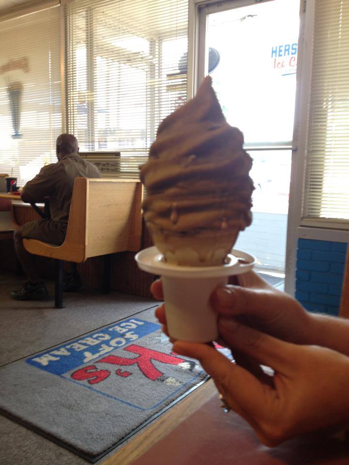 dipped ice cream cone at mr k's soft ice cream in charlotte cassie cunningham